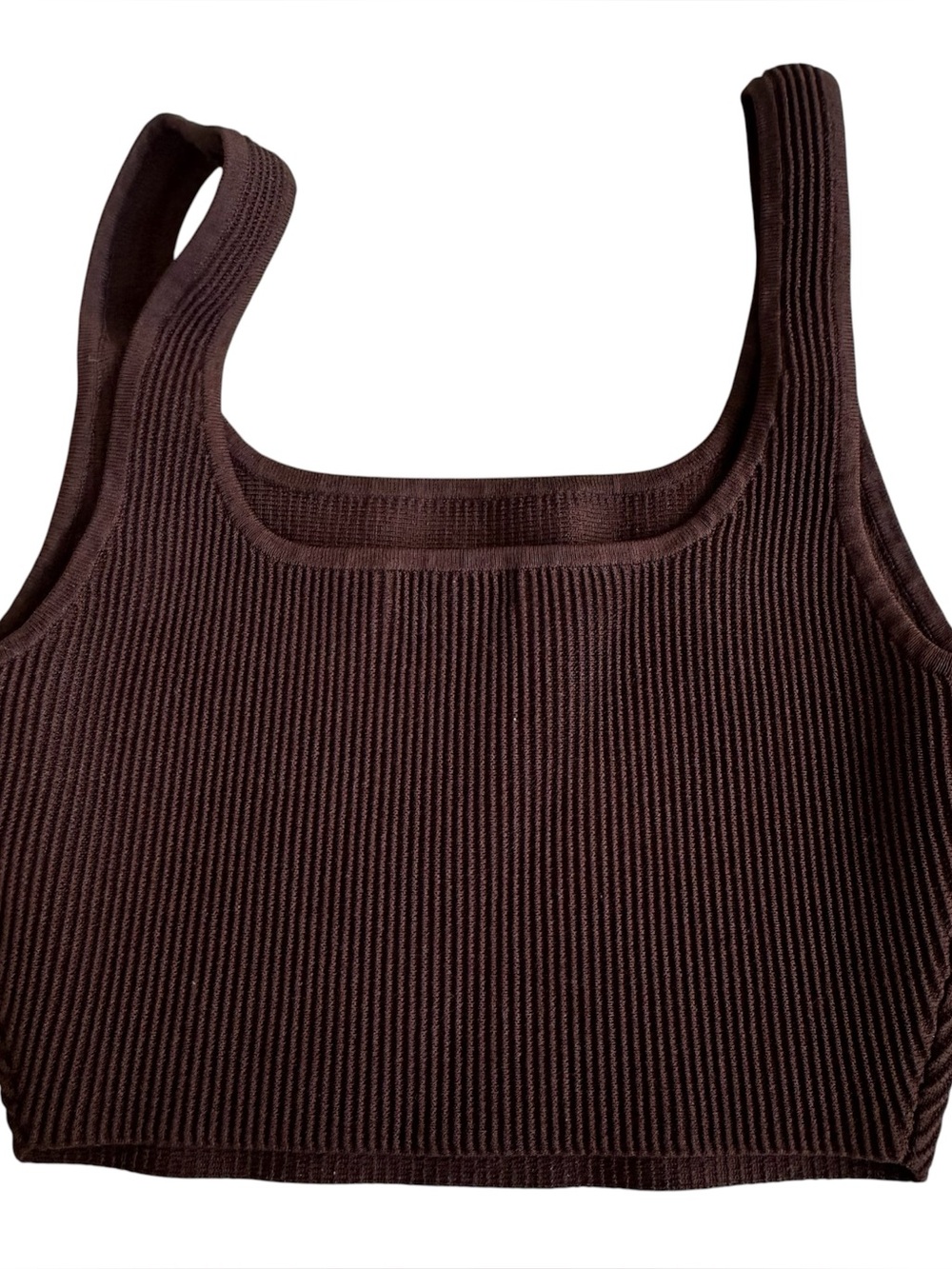 Babaton Women’s Ribbed Brown Cropped Tank Top Size M